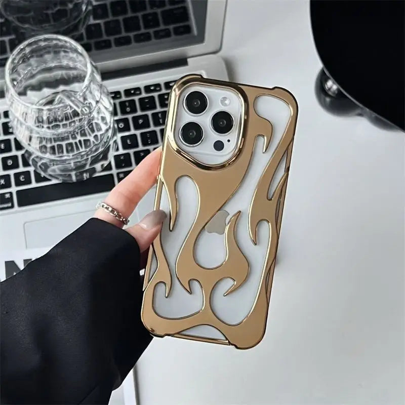 🔥 New 3D Flame Pattern Hollow Slim Phone Case 🔥