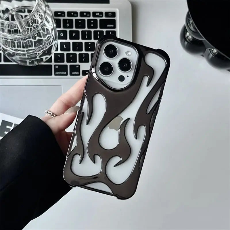 🔥 New 3D Flame Pattern Hollow Slim Phone Case 🔥