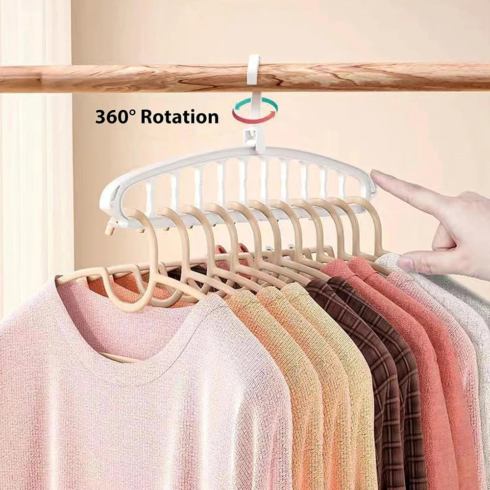 1 Piece 11-Hole Multi Functional Rotary Clothing Hanger