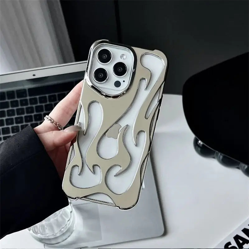 🔥 New 3D Flame Pattern Hollow Slim Phone Case 🔥