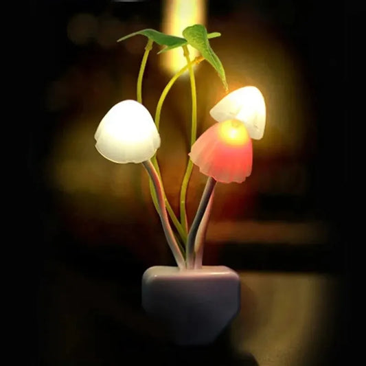 Whimsical Mushroom LED Nightlight - Sensor Plug-in with Three Colors