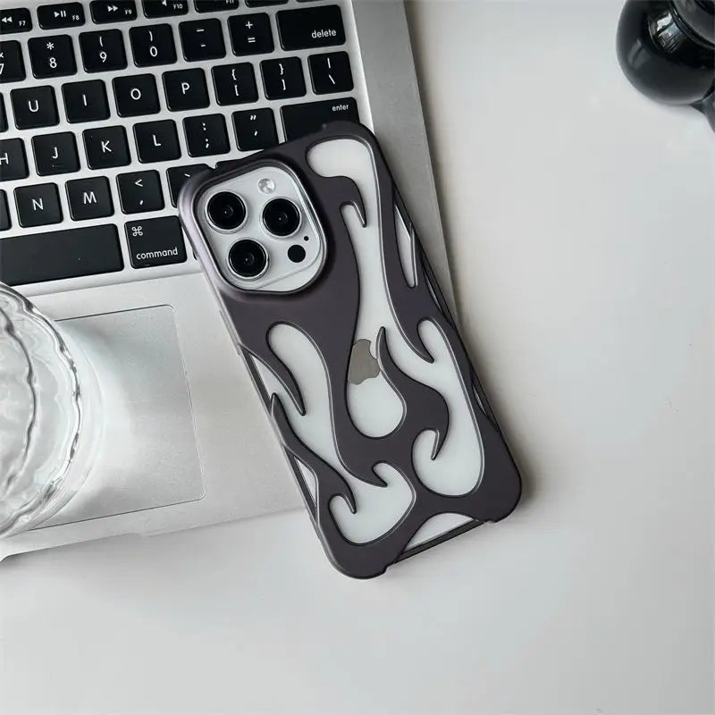 🔥 New 3D Flame Pattern Hollow Slim Phone Case 🔥