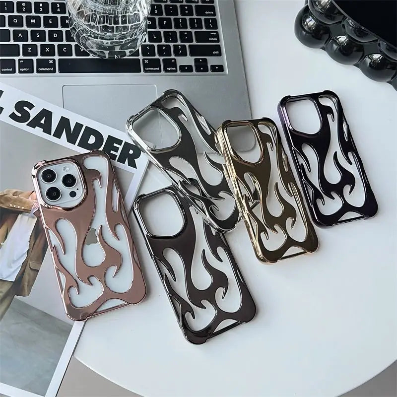 🔥 New 3D Flame Pattern Hollow Slim Phone Case 🔥
