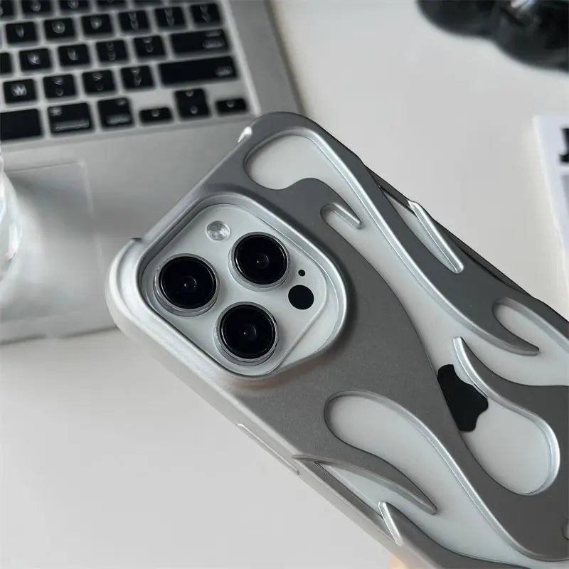 🔥 New 3D Flame Pattern Hollow Slim Phone Case 🔥