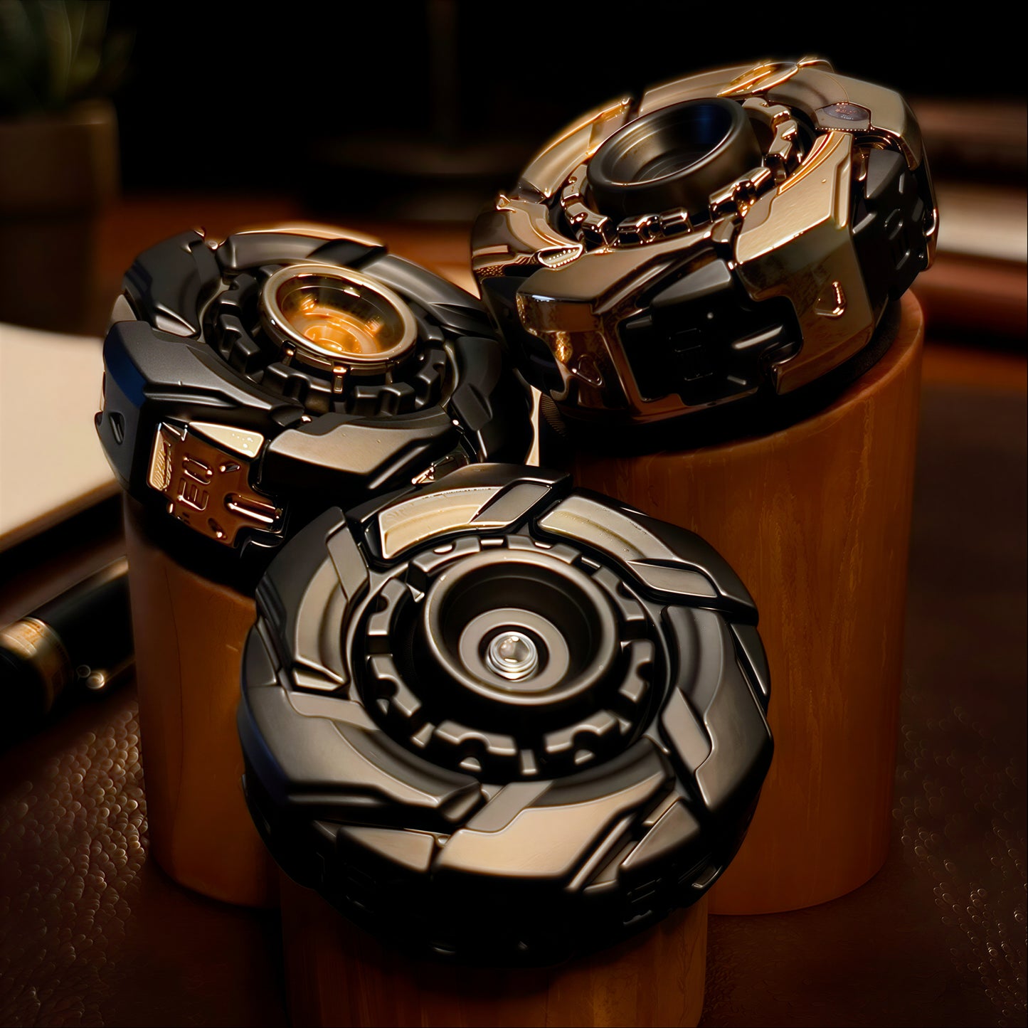 🔩 EDC Mechanical Metal Fidget Spinner – Open Armor Spinning Top 🔩