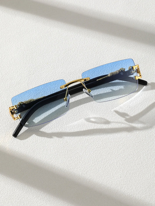 1/2 PCS Fashionable Trendy Frameless Rectangular Personalized Sunglasses For Daily Life