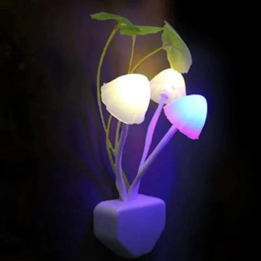 Whimsical Mushroom LED Nightlight - Sensor Plug-in with Three Colors